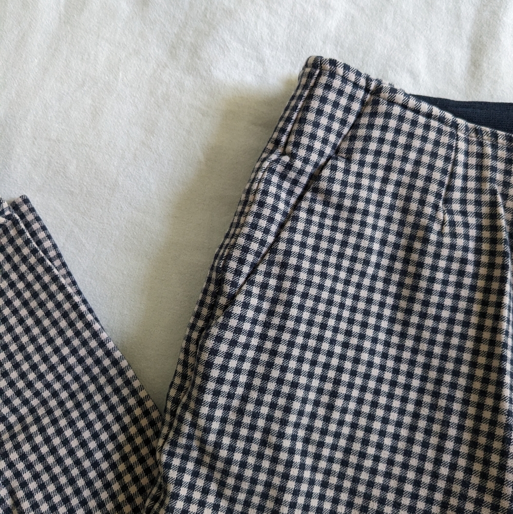 Gap gingham/checkered crop flare pants
